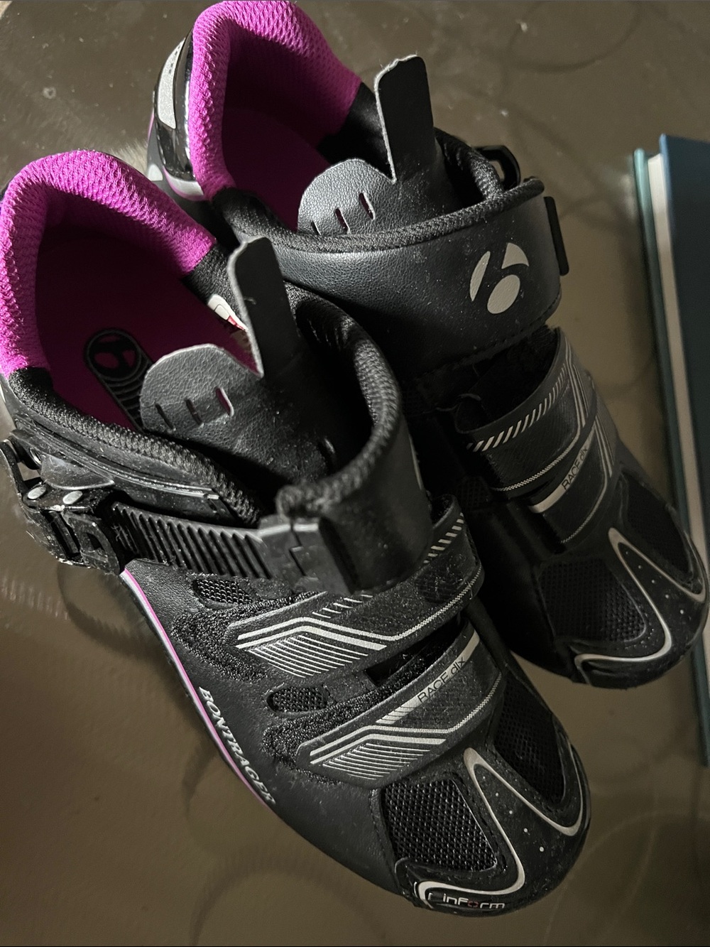 Women’s Bongrager Inform Clip-on Black and Pink Cycling Shoes 6.5